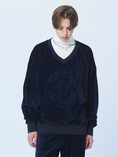 Set-up Velvet Sweatshirt (Navy) - MARTINPLAN - Modalova