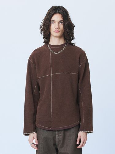 Stitch Split Up Pullover _ Brown - MARTINPLAN - Modalova