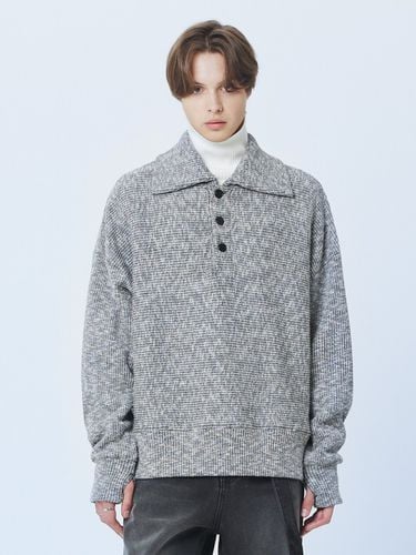 Ribbed Collar Pullover _ Grey - MARTINPLAN - Modalova