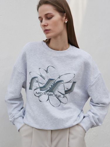 Steel Stylish Logo Sweatshirt_Melange - NICK&NICOLE - Modalova