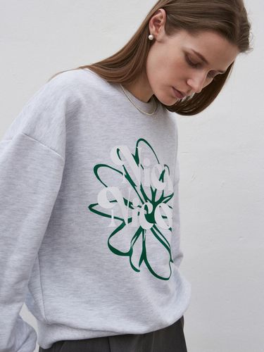 Floral Stylish Sweatshirt_Melange - NICK&NICOLE - Modalova