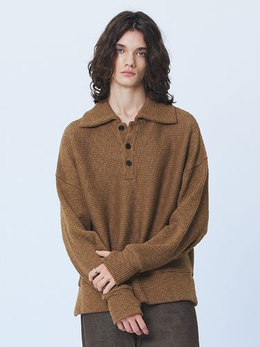 Ribbed Collar Pullover _ Brown - MARTINPLAN - Modalova