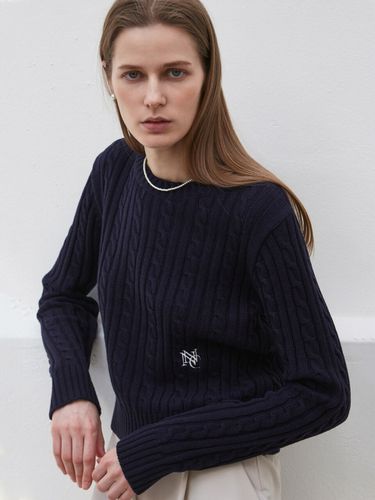 Essential NNC Cable Sweater_Navy - NICK&NICOLE - Modalova