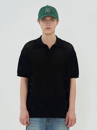 Mesh PK Knit Pullover [Black] - UNALLOYED - Modalova