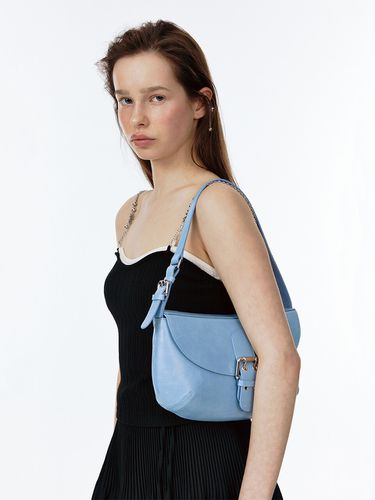 Double Buckle Shoulder Bag_Blue - SOFT SEOUL - Modalova