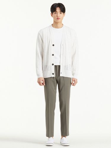 Mesh Cardigan _ White - T.I FOR MEN - Modalova