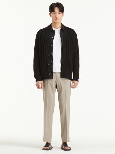 Mesh Cardigan _ Black - T.I FOR MEN - Modalova