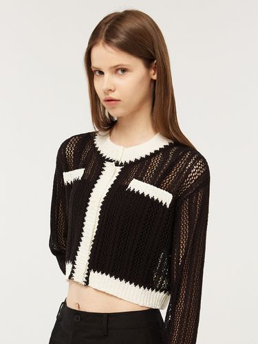 Crochet Combination Cardigan_Black - CITYBREEZE - Modalova