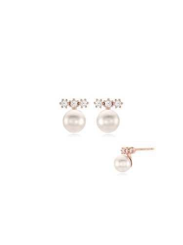 Silver Pearl Earrings SC1044 - STONEHENgE - Modalova