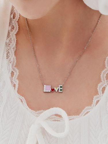 Love Initial Epoxy Cubic Necklace - Shertz - Modalova