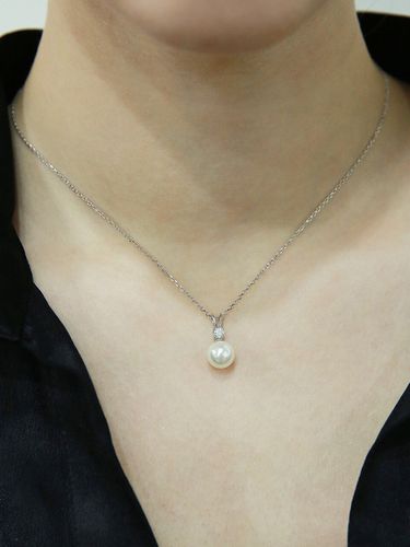 Moissanite Pearl Pendant Necklace ( Silver 925 ) - Shertz - Modalova