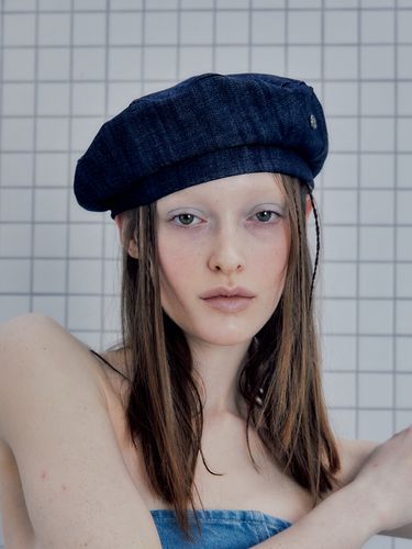 Denim Beret _ Raw Indigo - poesiedame - Modalova