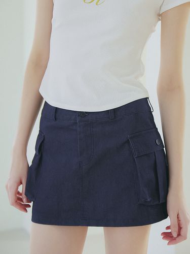 Cargo Mini Skirt _ Navy - VEM.VER - Modalova