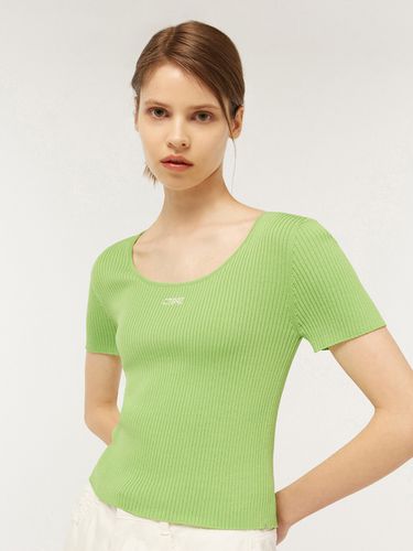 Logo Embroidery Ribbed Summer Knit_Light Green - CITYBREEZE - Modalova