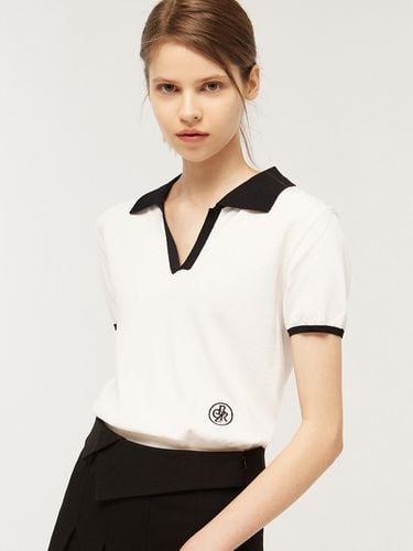 Logo Embroidery Collar Combination Summer Knit - CITYBREEZE - Modalova