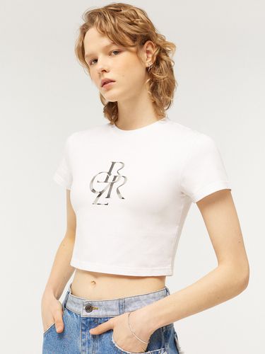 Symbol Logo Graphic Cropped T-Shirt_White - CITYBREEZE - Modalova