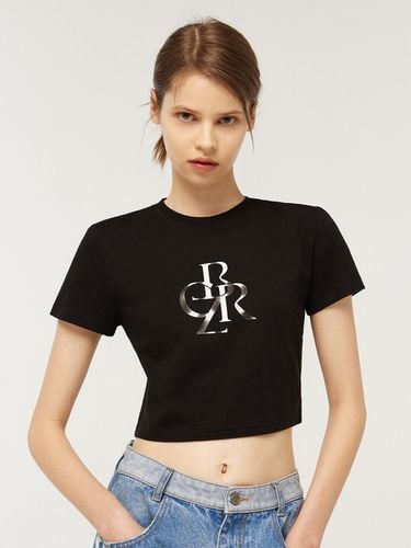 Symbol Logo Graphic Cropped T-Shirt_Black - CITYBREEZE - Modalova