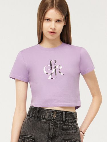 Symbol Logo Graphic Cropped T-Shirt_Lavender - CITYBREEZE - Modalova