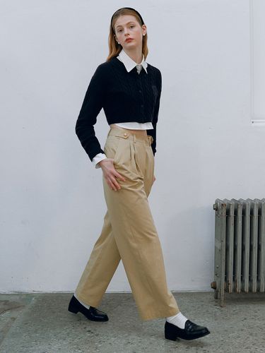 Cotton Two Tuck Pants_Beige - ROLAROLA - Modalova