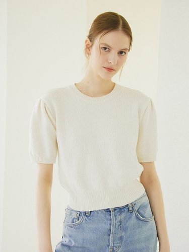 Round Neck Puff Sleeve Knit - VEM.VER - Modalova