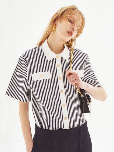 LINE] Stripe Coloring Pocket Shirt - VITALSIGN - Modalova