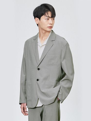 Linen Like Jacket - Khaki Gray - THE KNIT COMPANY - Modalova