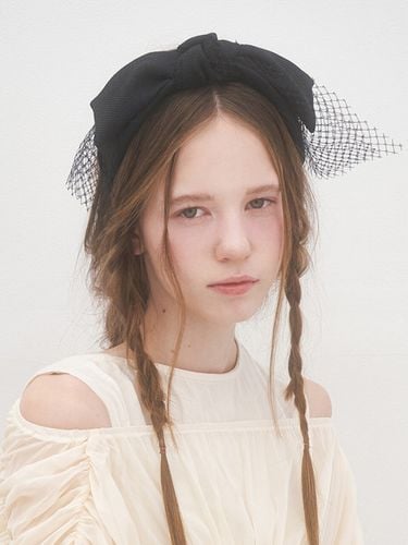 Serre-tete] Lace Bunny Hairband_Black - Brown Hat - Modalova