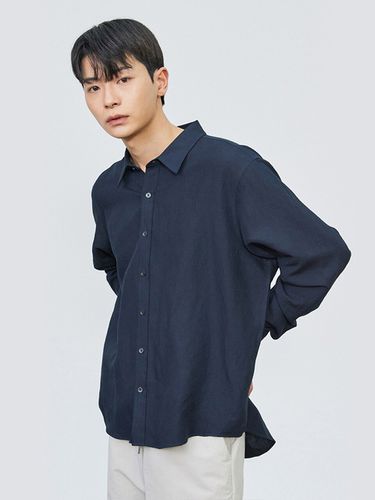 Relaxed Fit Linen Shirt - Navy - THE KNIT COMPANY - Modalova