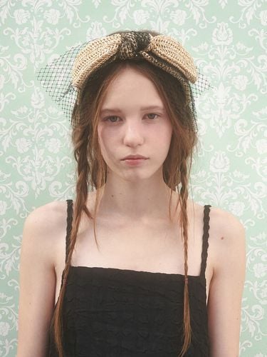 Serre-tete] Lace Bunny Hairband_Straw - Brown Hat - Modalova