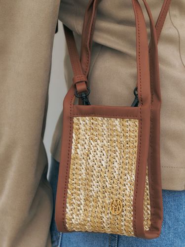 Raphia Mini Cabas Bag_Brown - MAISONMARAIS - Modalova