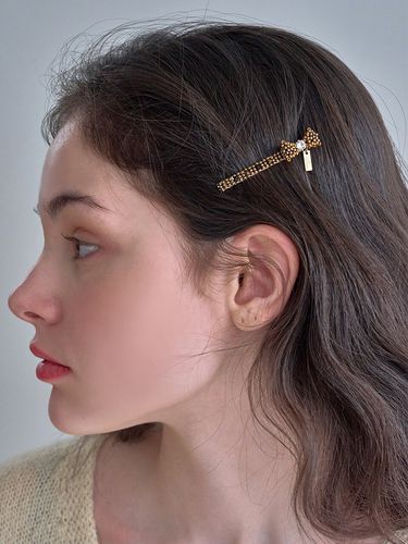 Mini Ribbon Beads Hairpin - Jean Paul Clarisse - Modalova