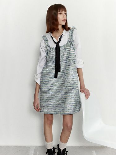 Tweed Sleeveless Dress 002 Blue - MUDIDI - Modalova