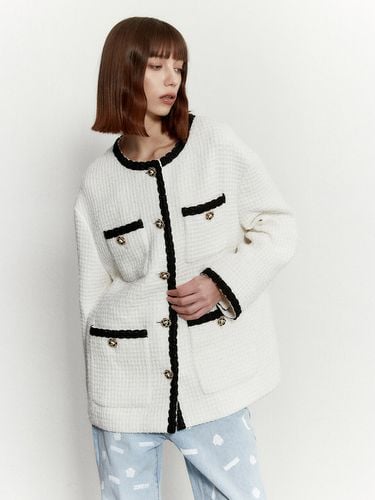 Tweed Half Jacket 002 White - MUDIDI - Modalova