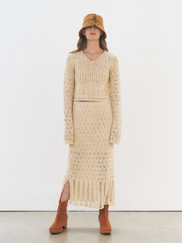 Crochet Knit Skirt_Light Beige - MAISONMARAIS - Modalova