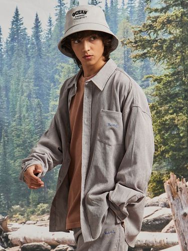 Land Corduroy Shirt [Light Gray] - Ocean Pacific - Modalova