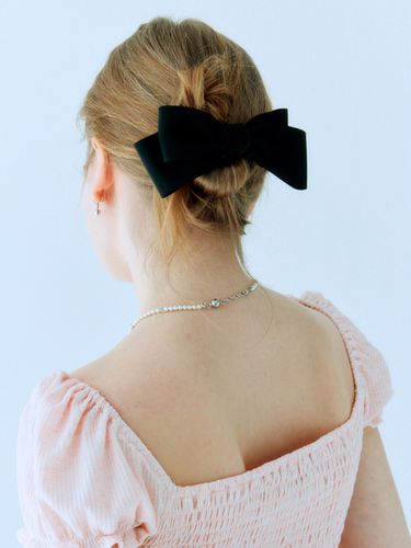 Ribbed Ribbon Hairpin_Black - pearlymore - Modalova