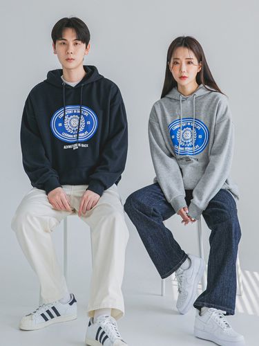 Blue Symbol Overfit Hoodie (3 Colors) - alvinclo - Modalova