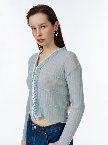 Alpaca Frill Knit Cardigan - SOFT SEOUL - Modalova