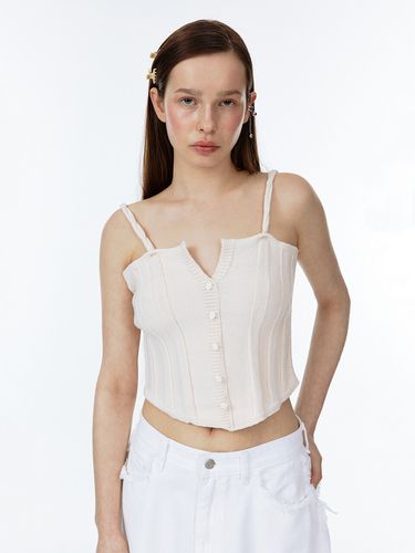 Ribbed Button Tank Top - SOFT SEOUL - Modalova