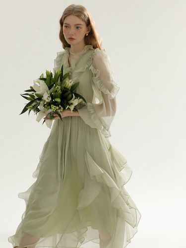 Nature Ruffle Long Dress _Green - Sincethen - Modalova