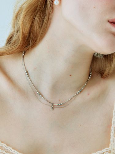 Initial Three Ball Two Line Necklace - pearlymore - Modalova