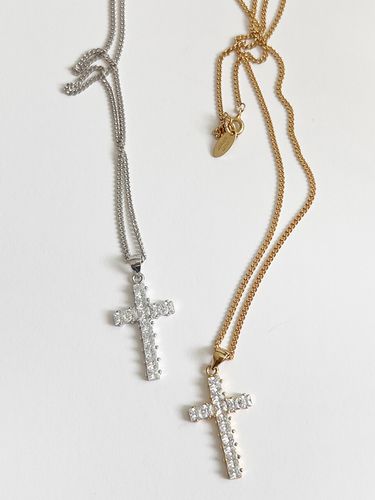 Crystal Cross Necklace _2 Colors - August Harmony - Modalova