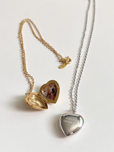 Heart Locket Necklace_2 Colors - August Harmony - Modalova