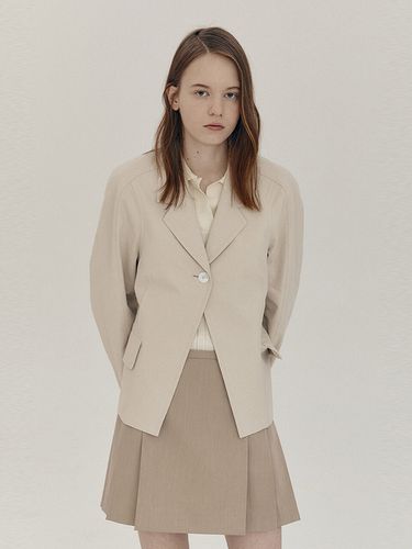 One Button Cotton Jacket _Light Beige - ahwe - Modalova