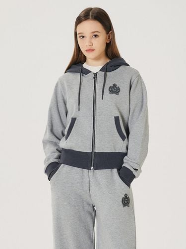 Cropped Zip-Up Hoodie_Grey - MARKM - Modalova