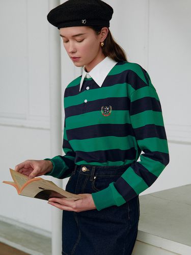 Striped Rugby T-shirt_Green and Navy - ROLAROLA - Modalova