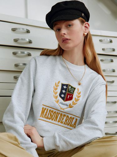 Preppy Logo Sweatshirt_Melange Gray - ROLAROLA - Modalova