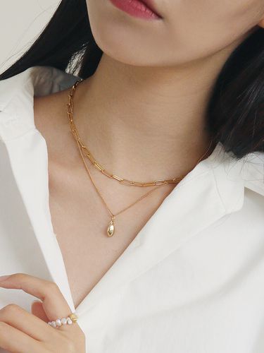 Minimal Square Chain Necklace - Shertz - Modalova