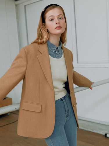 Oversized Wool Single Jacket_Beige - ROLAROLA - Modalova