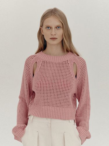 Slit Cropped Knit Top _Pink - ahwe - Modalova